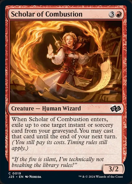 Scholar of Combustion, Magic card J25 19 — Foundations Jumpstart set