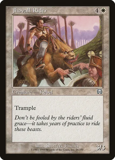 Jhovall Rider, Magic card MMQ 26 — Mercadian Masques set