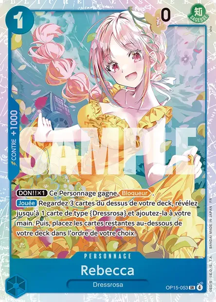 Rebecca, carte One Piece OP15-053 — extension AVENTURE SUR L'ÎLE DE DIEU