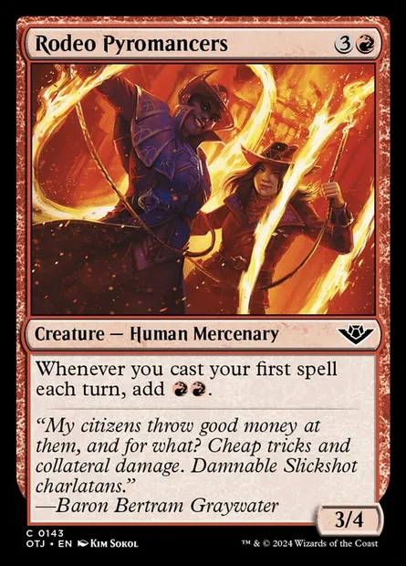 Rodeo Pyromancers, Magic card OTJ 143 — Outlaws of Thunder Junction set