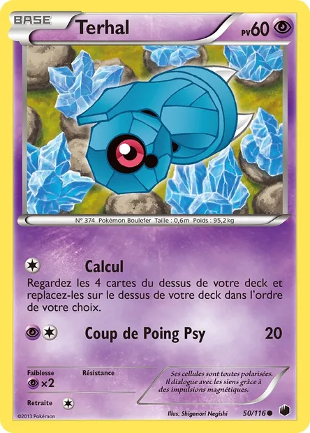 Terhal, carte Pokémon PLF 50 — extension Glaciation Plasma