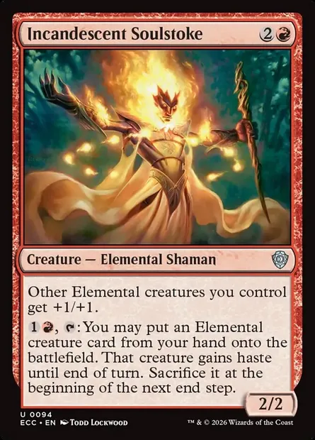 Incandescent Soulstoke, Magic card ECC 94 — Lorwyn Eclipsed Commander set