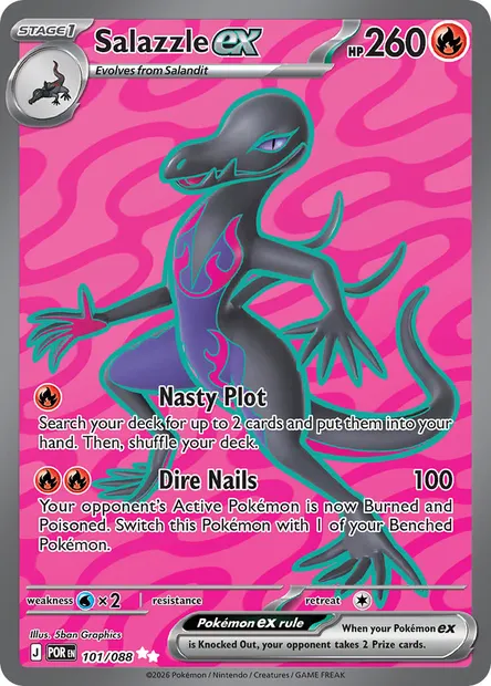 Salazzle ex, Pokémon card POR 101 — Perfect Order set