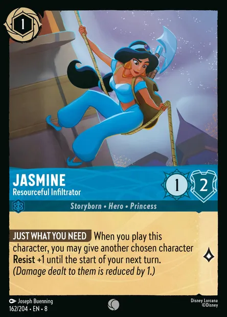 Jasmine - Resourceful Infiltrator, Disney Lorcana card CH8-162 — The Reign of Jafar set