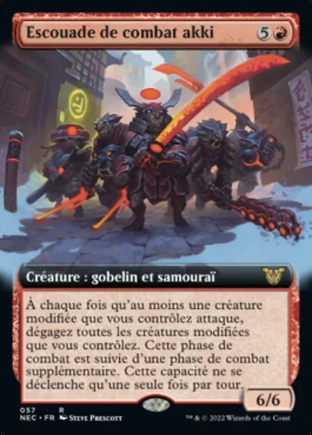 Escouade de combat akki, carte Magic NEC 57 — extension Neon Dynasty Commander