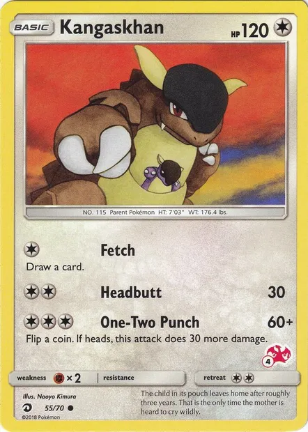 Kangaskhan, Pokémon card BA20 055c-4 — Battle Academy 2020 set