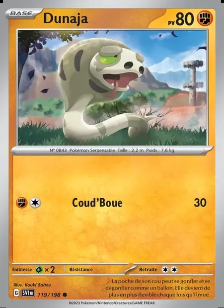 Dunaja, carte Pokémon SVI 119 — extension Écarlate et Violet