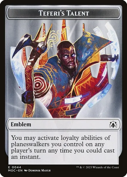 Teferi's Talent Emblem, Magic card TMOC 44 — March of the Machine Commander Tokens set