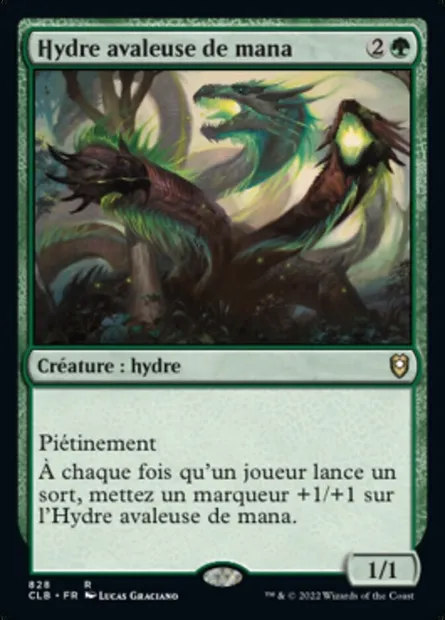 Hydre avaleuse de mana, carte Magic CLB 828 — extension Commander Légendes : la bataille de la Porte de Baldur