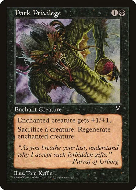 Dark Privilege, Magic card VIS 56 — Visions set