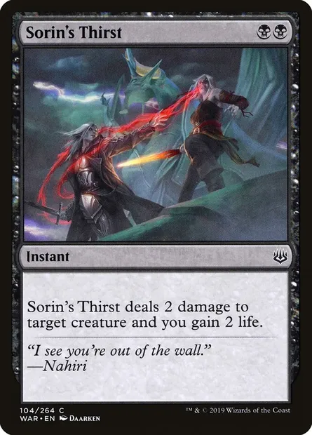 Sorin's Thirst, Magic card WAR 104 — War of the Spark set