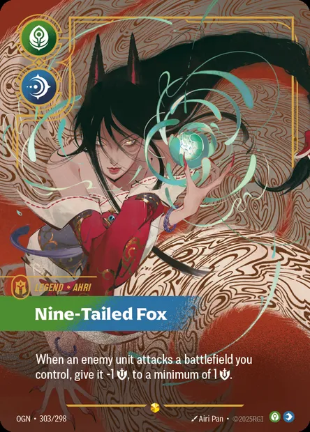 Nine-Tailed Fox, carte Riftbound OGN 303 — extension Origins