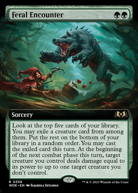 Feral Encounter, Magic card WOE 356 — Wilds of Eldraine set