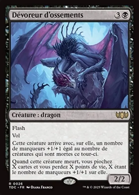 Dévoreur d'ossements, carte Magic TDC 26 — extension Tarkir: Dragonstorm Commander