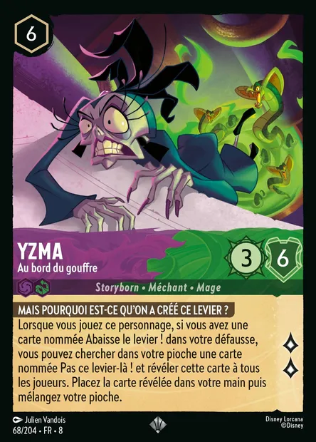 Yzma - Au bord du gouffre, carte Disney Lorcana CH8-068 — extension Le Règne de Jafar