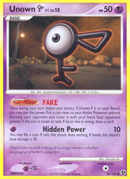 Unown F, Pokémon card GE 56 — Great Encounters set