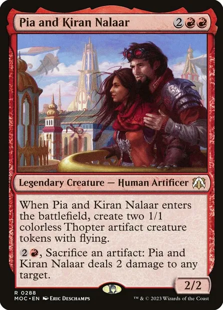 Pia and Kiran Nalaar, Magic card MOC 288 — March of the Machine Commander set