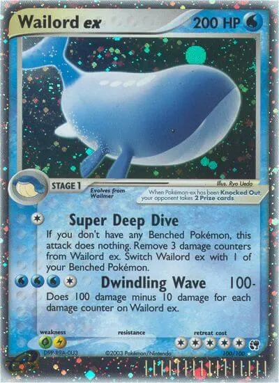 Wailord ex, Pokémon card SS 100 — Sandstorm set