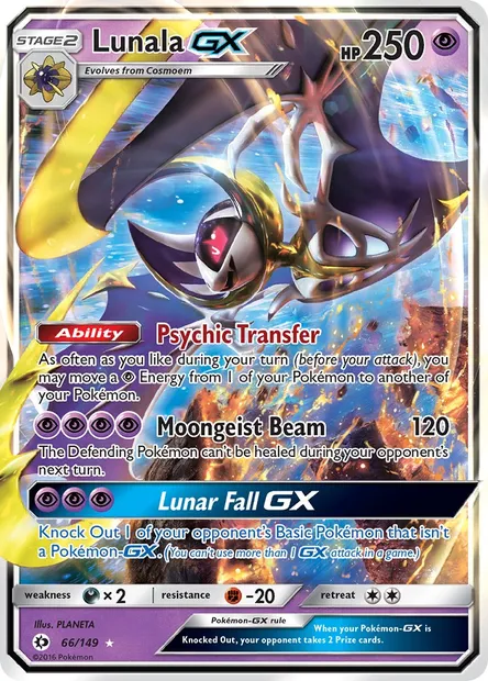 Lunala GX, Pokémon card SUM 66 — Sun & Moon set