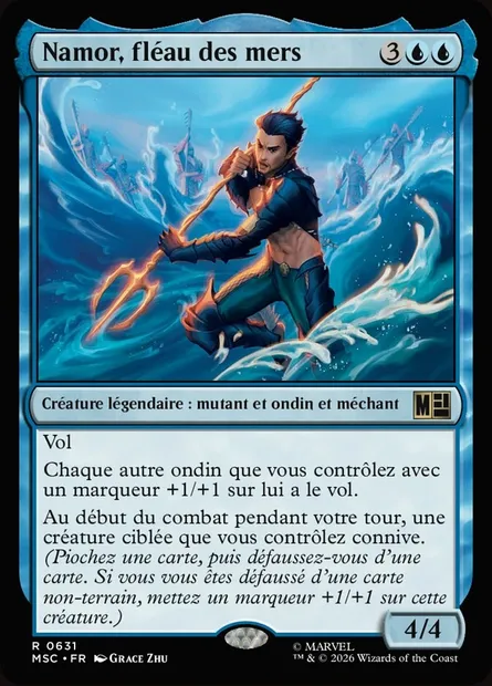 Namor, fléau des mers, carte Magic MSC 631 — extension Marvel Super Heroes Commander