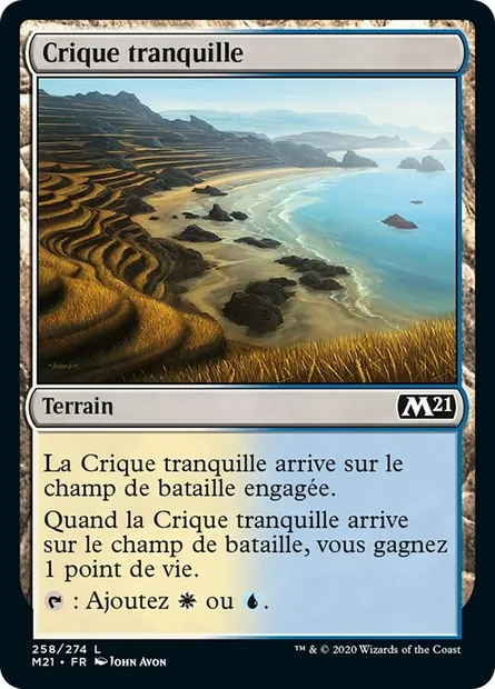 Crique tranquille, carte Magic M21 258 — extension Core Set 2021