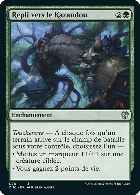 Repli vers le Kazandou, carte Magic ZNC 78 — extension Zendikar Rising Commander