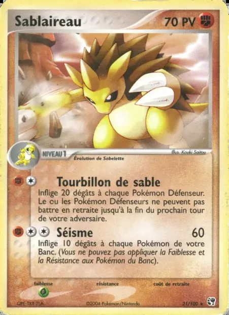 Sablaireau, carte Pokémon SS 21 — extension EX Tempête de sable