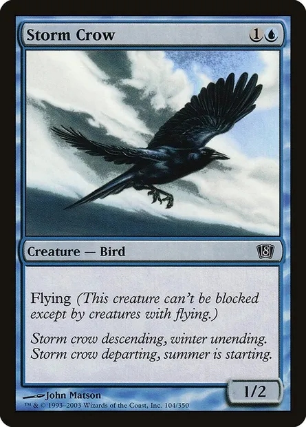 Corbeau de l'orage, carte Magic 8ED 104★ — extension Huitième Edition