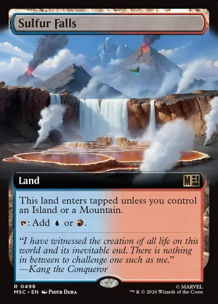 Sulfur Falls, Magic card MSC 496 — Marvel Super Heroes Commander set