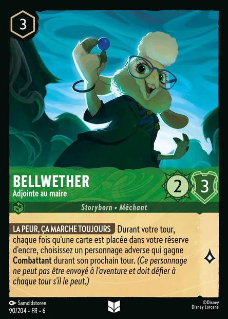 Bellwether - Adjointe au maire, carte Disney Lorcana CH6-090 — extension La Mer Azurite