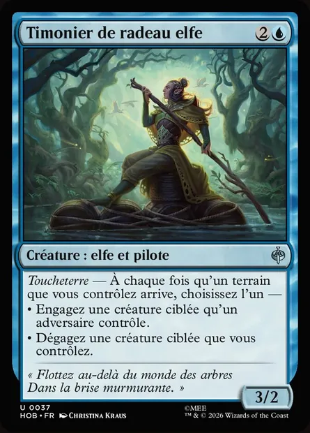 Timonier de radeau elfe, carte Magic HOB 37 — extension The Hobbit