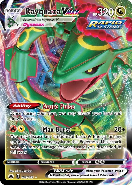 Rayquaza VMAX, Pokémon card CRZ 102 — Crown Zenith set