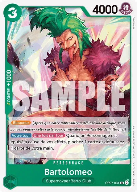 Bartolomeo, carte One Piece OP07-031 — extension 500 YEARS IN THE FUTURE