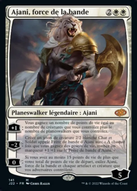Ajani, force de la bande, carte Magic J22 141 — extension Jumpstart 2022