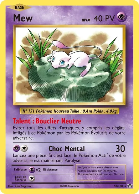 Mew, carte Pokémon EVO 53 — extension Évolutions