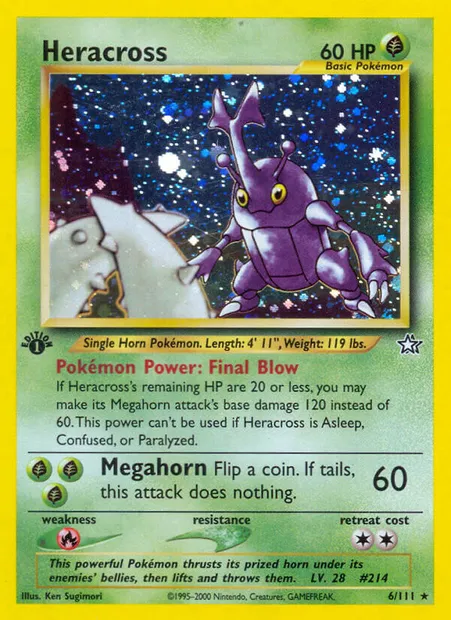 Heracross, Pokémon card NG 6 — Neo Genesis set