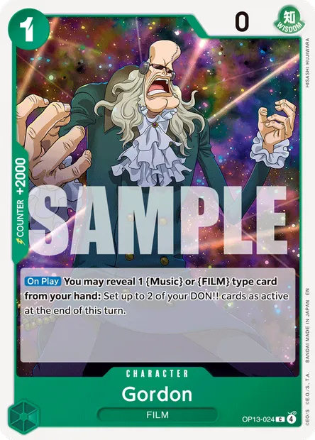 Gordon, One Piece card OP13-024 — CARRYING ON HIS WILL set
