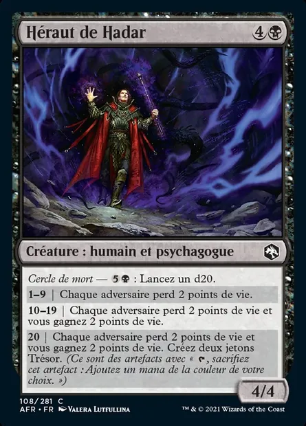 Héraut de Hadar, carte Magic AFR 108 — extension Forgotten Realms: Aventures dans les Royaumes Oubliés