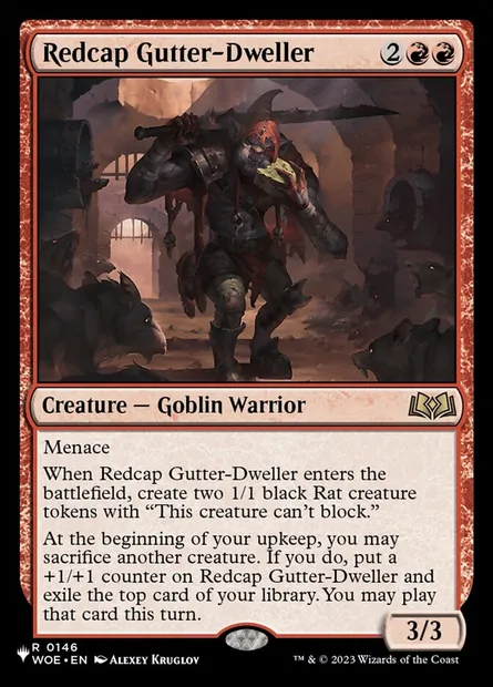 Redcap Gutter-Dweller, Magic card PLST WOE-146 — The List set