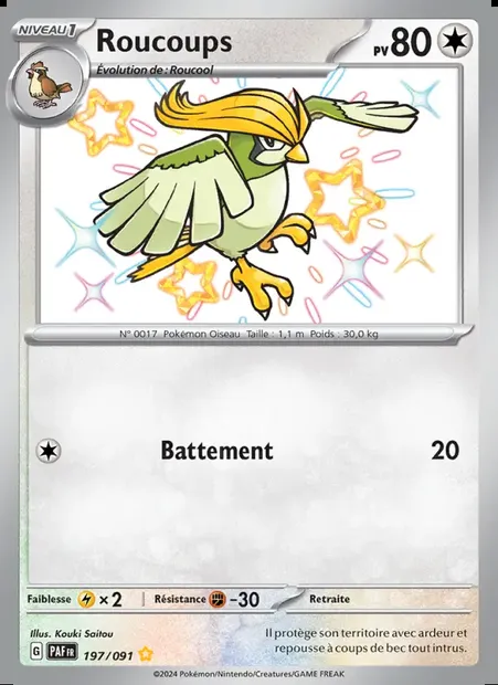 Roucoups, carte Pokémon PAF 197 — extension Destinées de Paldea