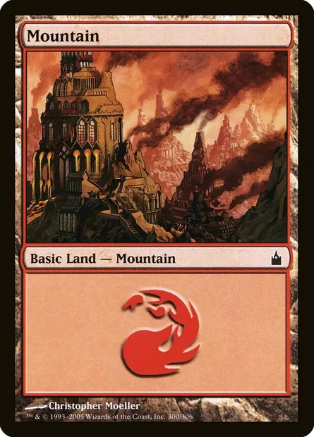 Mountain, Magic card RAV 300 — Ravnica: City of Guilds set