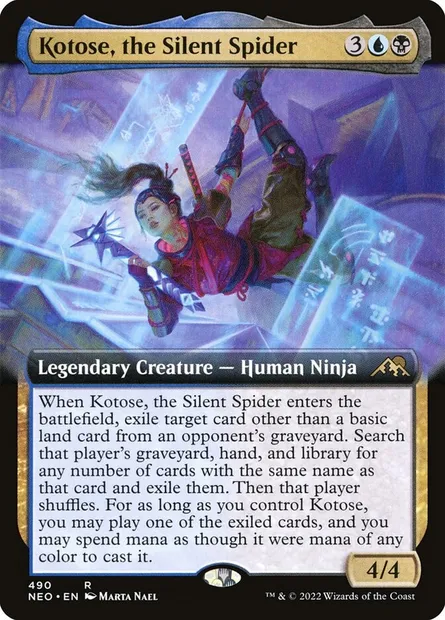 Kotose, the Silent Spider, Magic card NEO 490 — Kamigawa: Neon Dynasty set