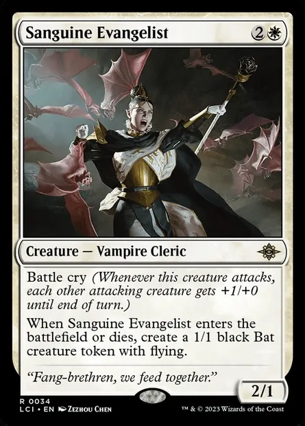 Sanguine Evangelist, Magic card LCI 34 — The Lost Caverns of Ixalan set