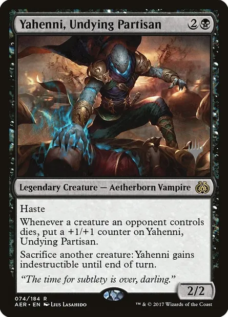 Yahenni, Undying Partisan, Magic card PAER 74p — Aether Revolt Promos set