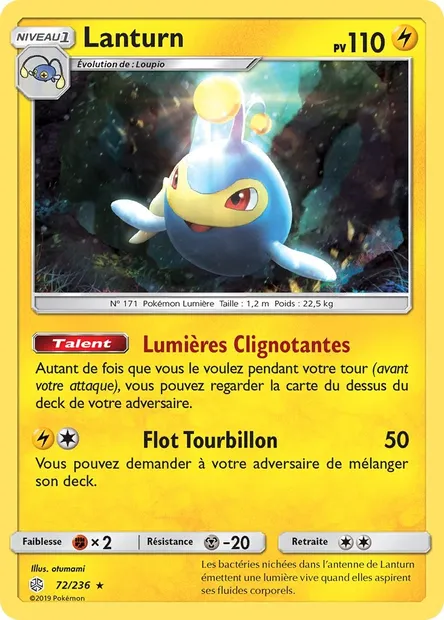 Lanturn, carte Pokémon CEC 72 — extension Éclipse Cosmique