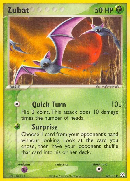 Zubat, Pokémon card HL 83 — Hidden Legends set