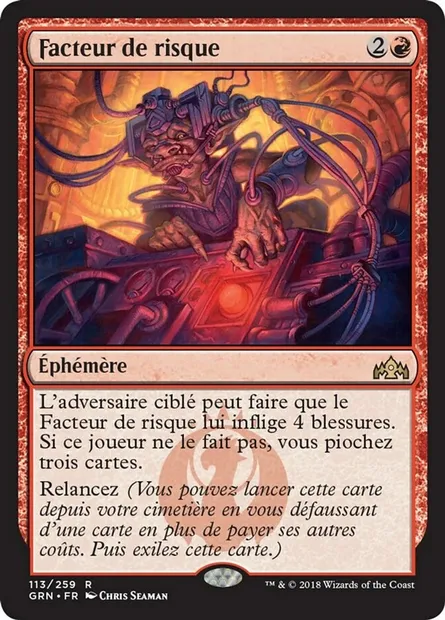 Facteur de risque, carte Magic GRN 113 — extension Les Guildes de Ravnica