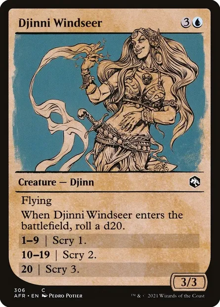 Djinni Windseer, Magic card AFR 306 — Adventures in the Forgotten Realms set