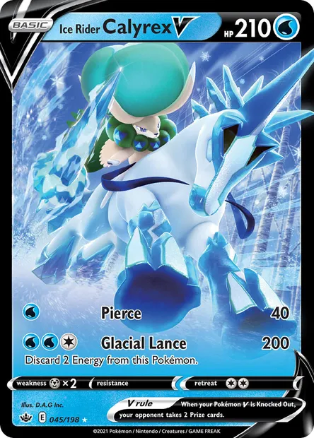 Ice Rider Calyrex V, Pokémon card CRE 45 — Chilling Reign set
