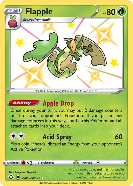 Flapple, Pokémon card SHF SV013 — Shining Fates set
